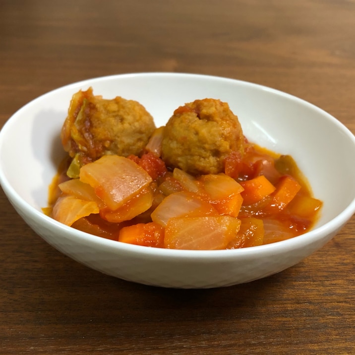 ホットクック☆冷凍鶏団子とたっぷり野菜のトマト煮